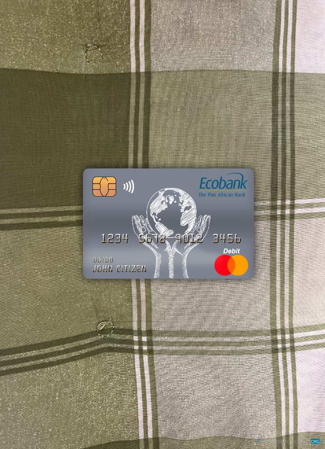 Download Congo Ecobank bank master debit card photolook front Photoshop template